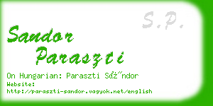 sandor paraszti business card